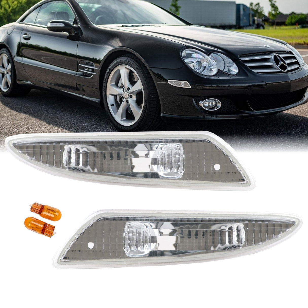 2007-2008 Mercedes R230 Sl-Class Crystal Clear Front Bumper Light