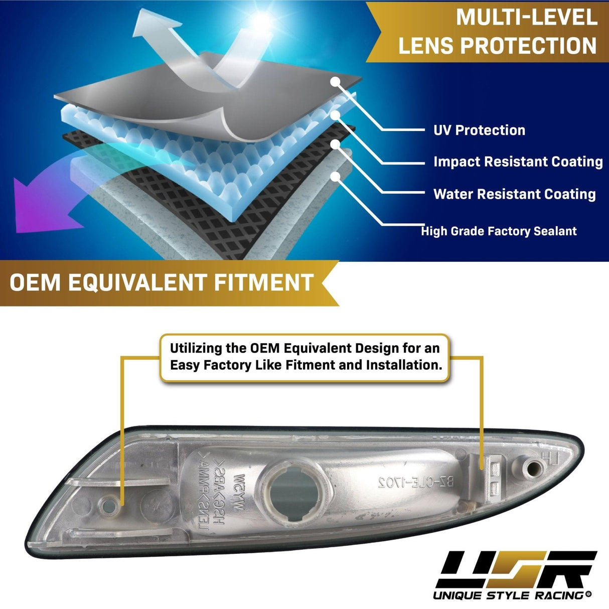 2007-2008 Mercedes R230 SL-Class Crystal Smoke Front Bumper Light