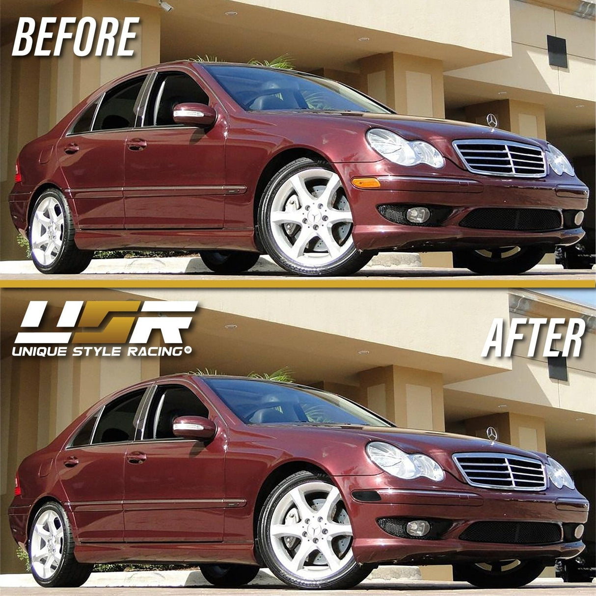 2001-2007 Mercedes W203 C-Class Smoke Bumper Lights