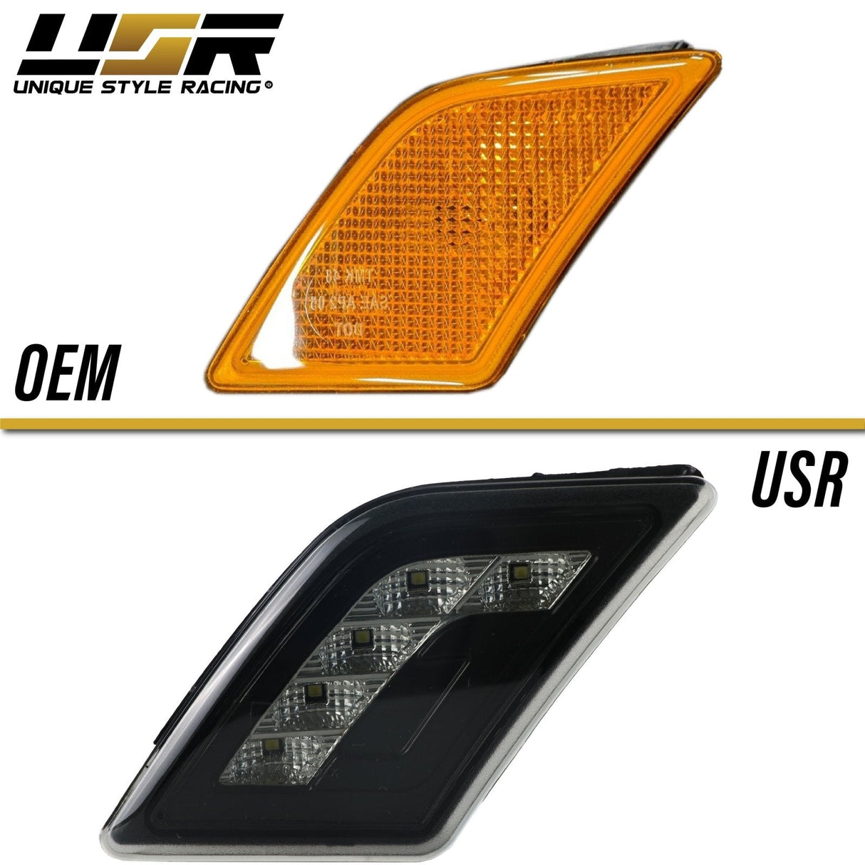 2008-2011 Mercedes W204 C-Class Smoke White Led Bumper Lights