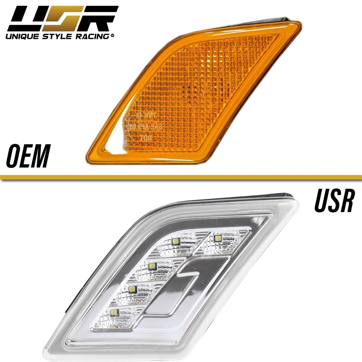 2008-2011 Mercedes W204 C-Class Smoke White Led Bumper Lights