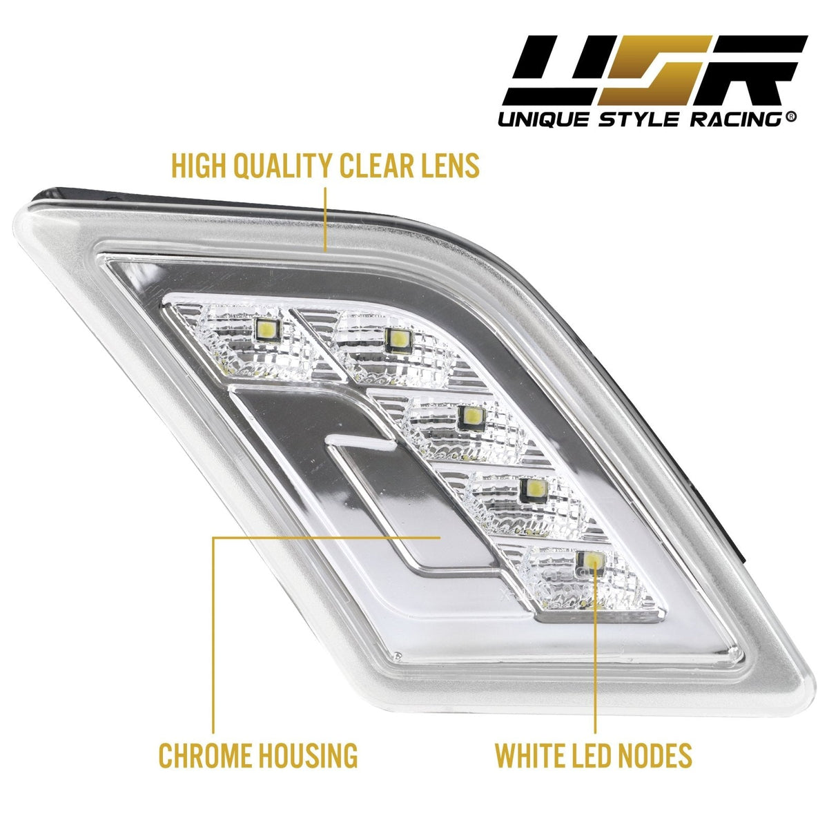 2008-2011 Mercedes W204 C-Class Smoke White Led Bumper Lights