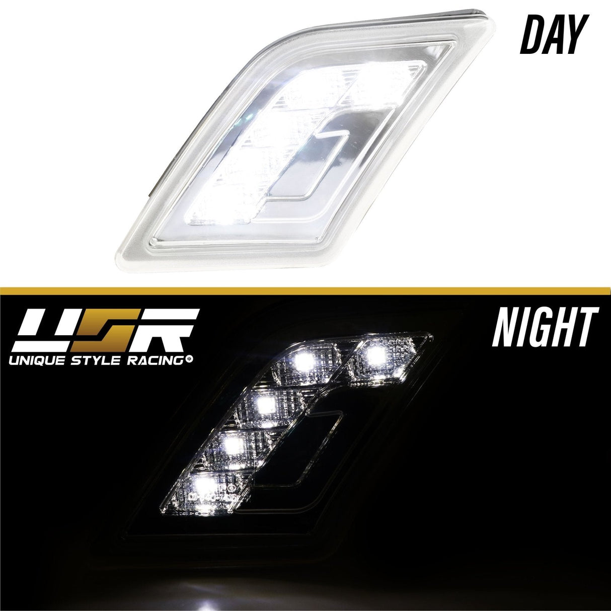 2008-2011 Mercedes W204 C-Class Smoke White Led Bumper Lights