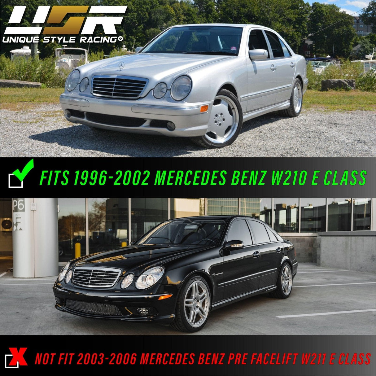 1996-2002 Mercedes W210 E-Class Smoke Bumper Lights