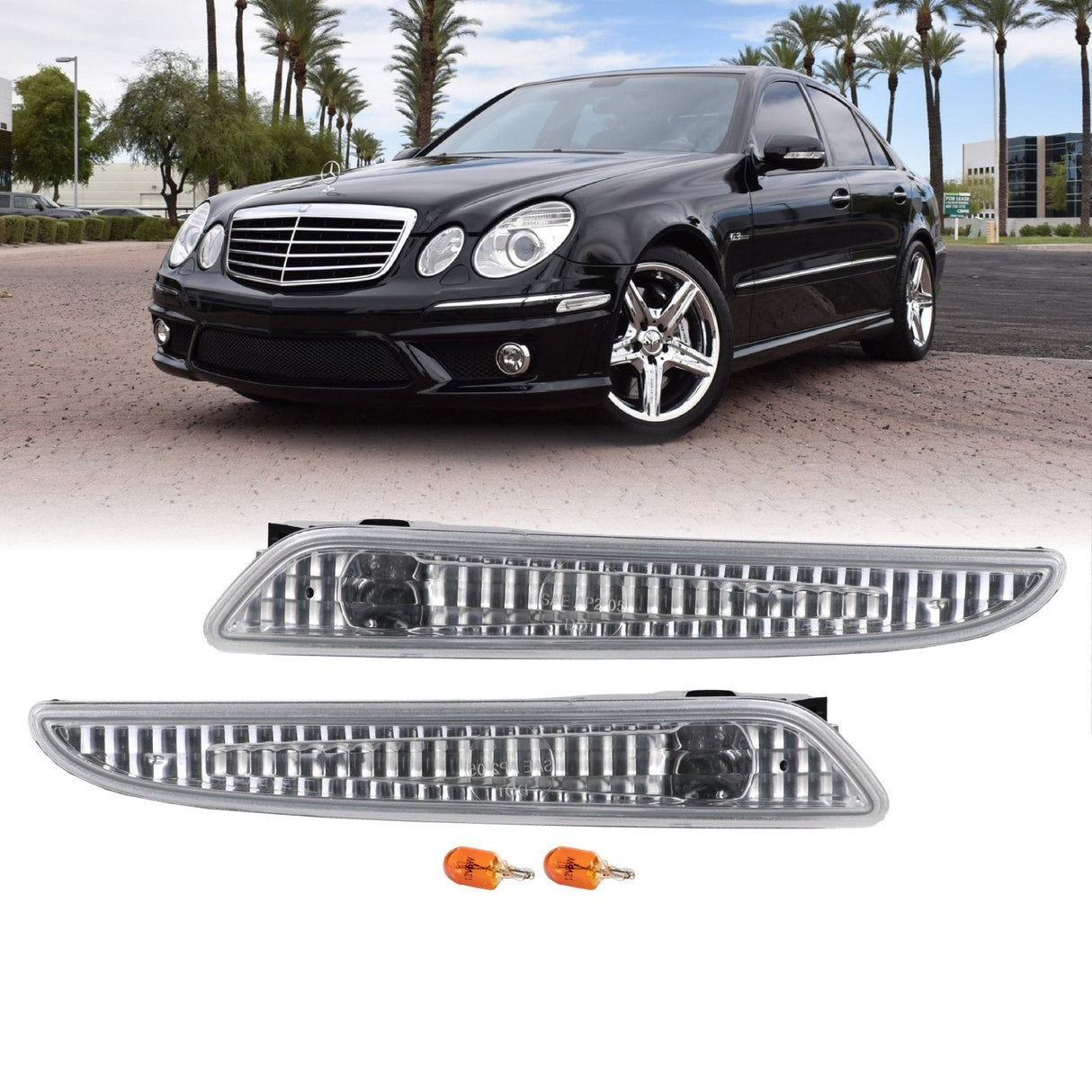 2007-2009 Mercedes W211 E-Class Crystal Clear Front Bumper Light