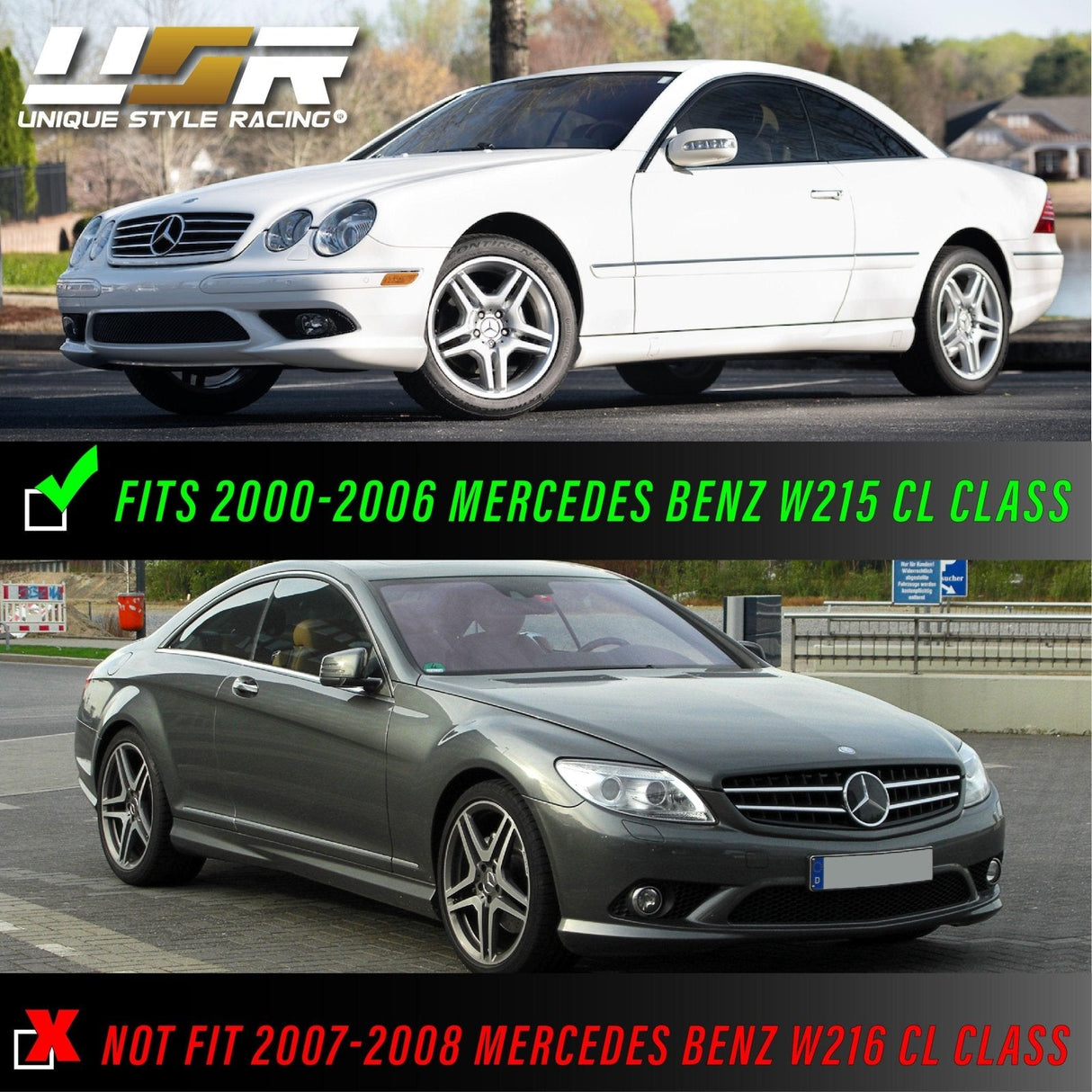 2000-2006 Mercedes CL-Class Crystal Smoke Bumper Lights