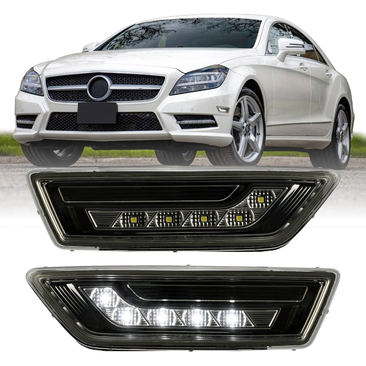 2012-2014 Mercedes W218 CLS Class Clear Amber LED Bumper Side Markers