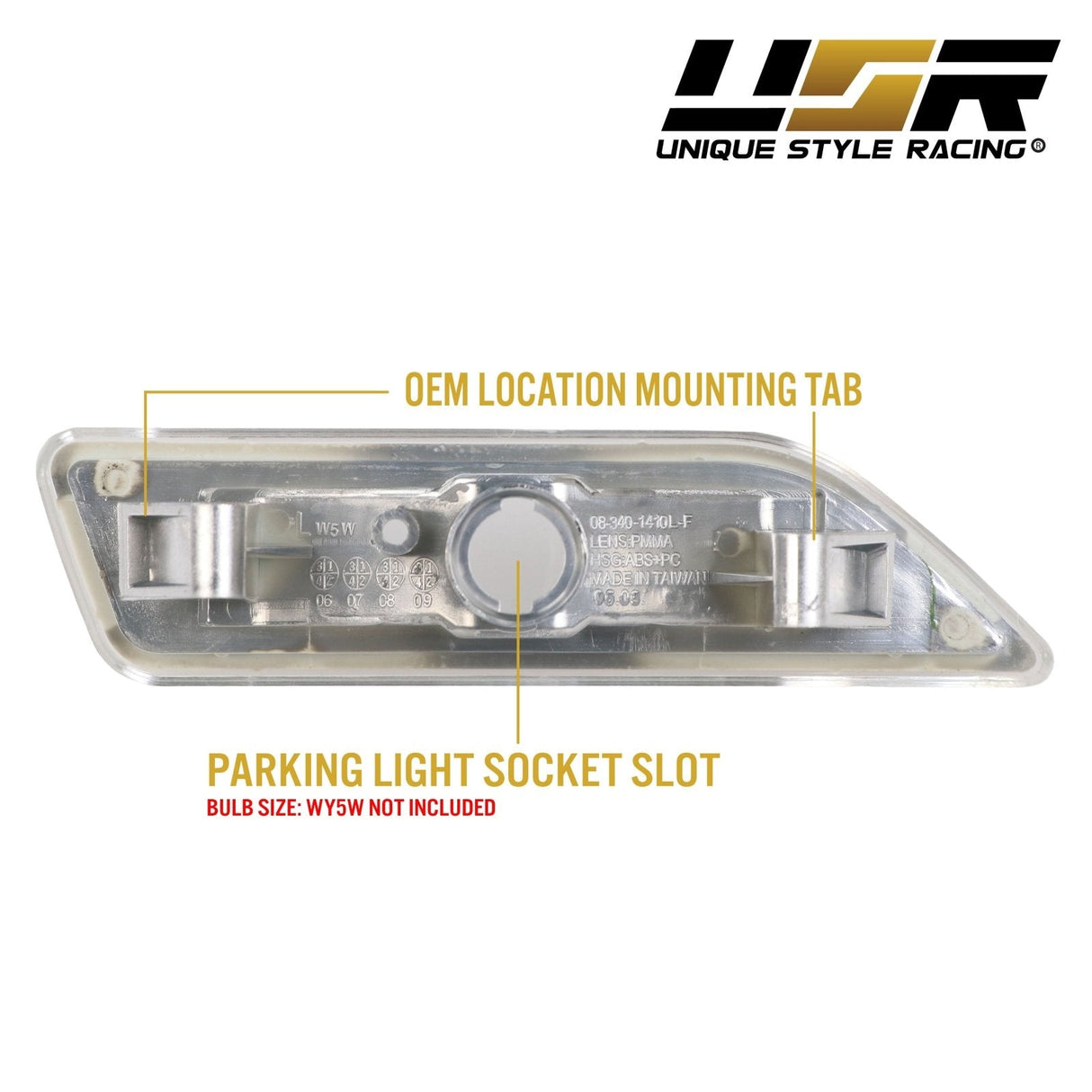 2006-2011 Mercedes W219 Cls-Class Crystal Smoke Front Bumper Lights