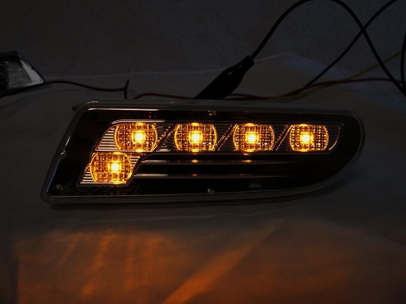 2000-2006 Mercedes W220 S-Class Crystal Smoke White LED Bumper Lights