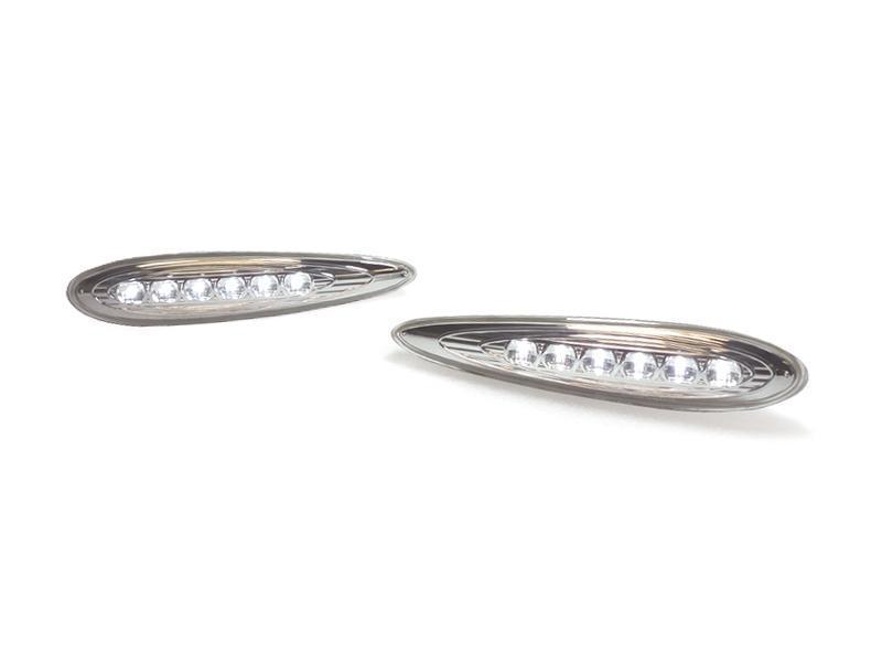 2000-2003 Nissan Maxima Smoke Front White LED Bumper Side Marker