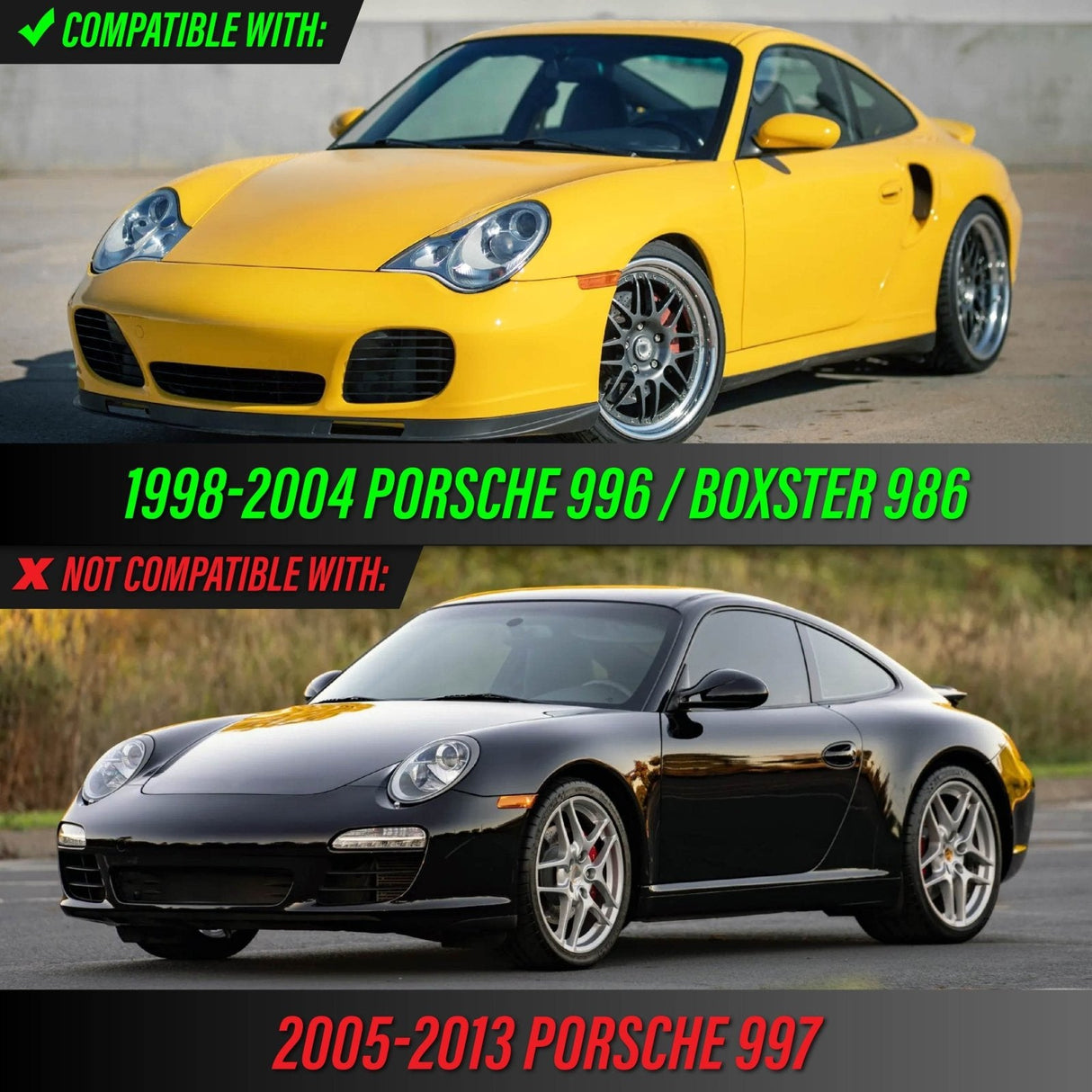 1998-2004 Porsche 996/Boxster 986 Smoke White LED Side Marker Lights