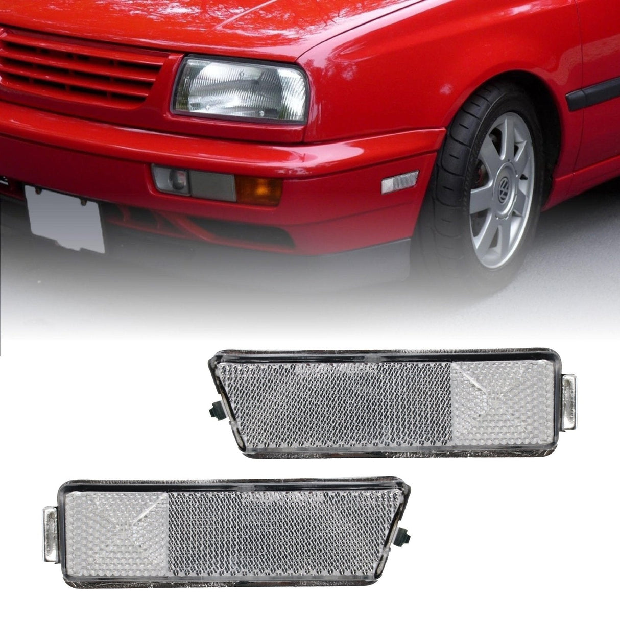 1993-1998 Volkswagen Golf/GTI/Jetta Clear Front Bumper Side Markers