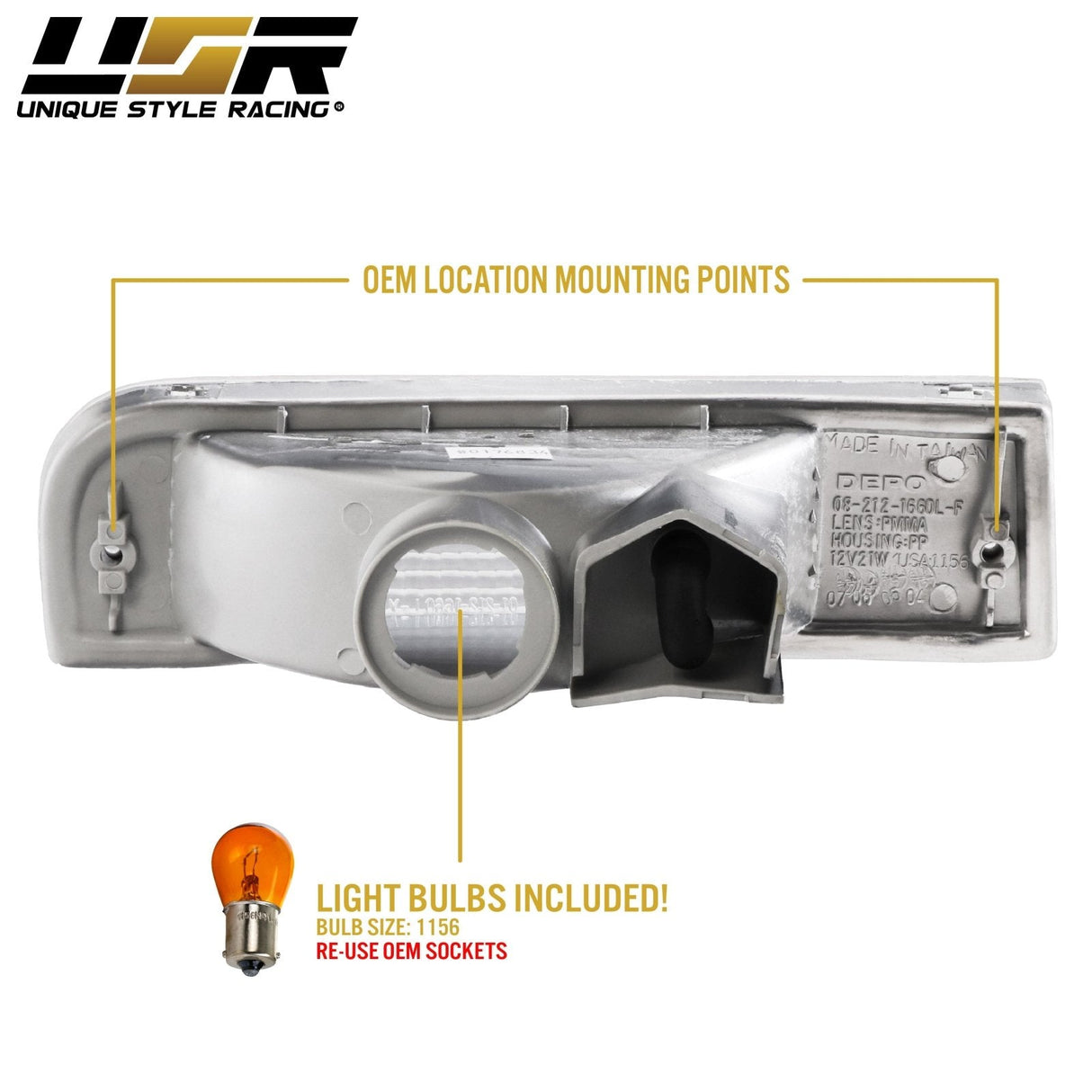 1992-1995 Toyota 4Runner Clear Bumper Lights