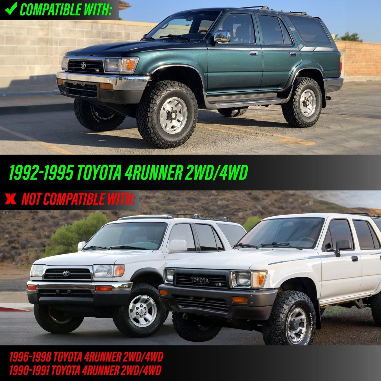 1992-1995 Toyota 4Runner Clear Bumper Lights