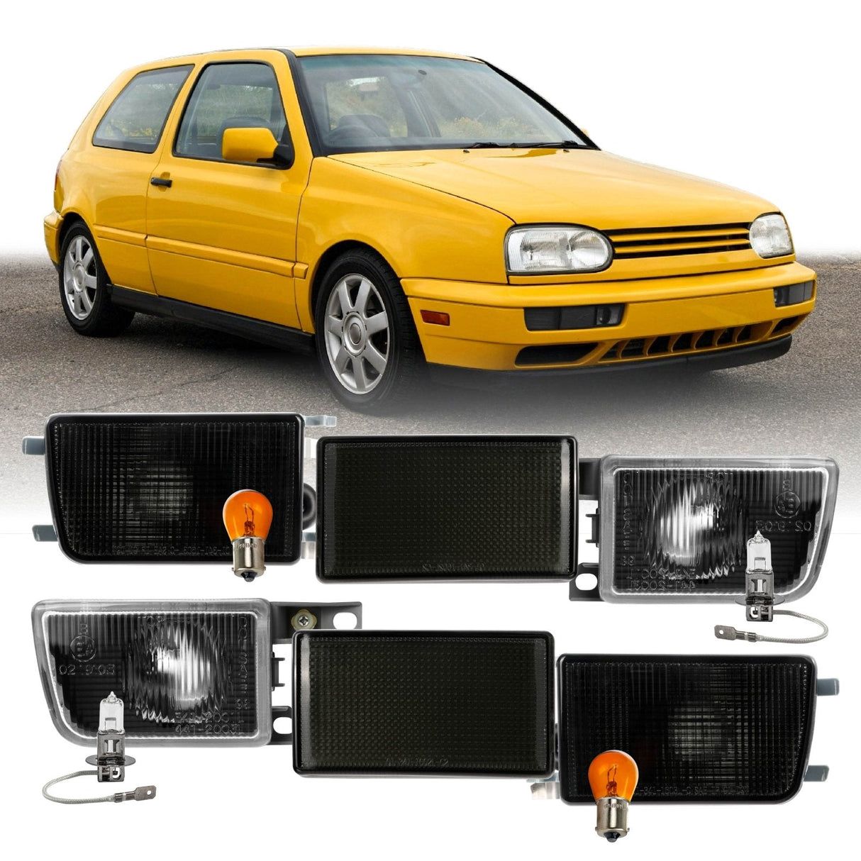 1993-1999 Volkswagen Golf/GTI/Jetta Projector Fog Light Bumper Signals