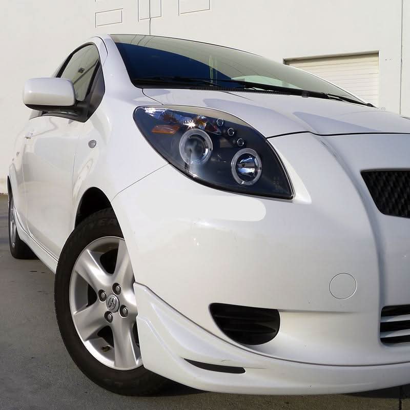 Spec-D Projector Headlights Toyota Yaris (06-07-08) LED Halo - Gloss or Matte Black Housing