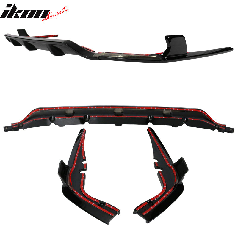 2019-2024 BMW G07 X7 M Sport Gloss Black Rear Bumper Lip Diffuser ABS