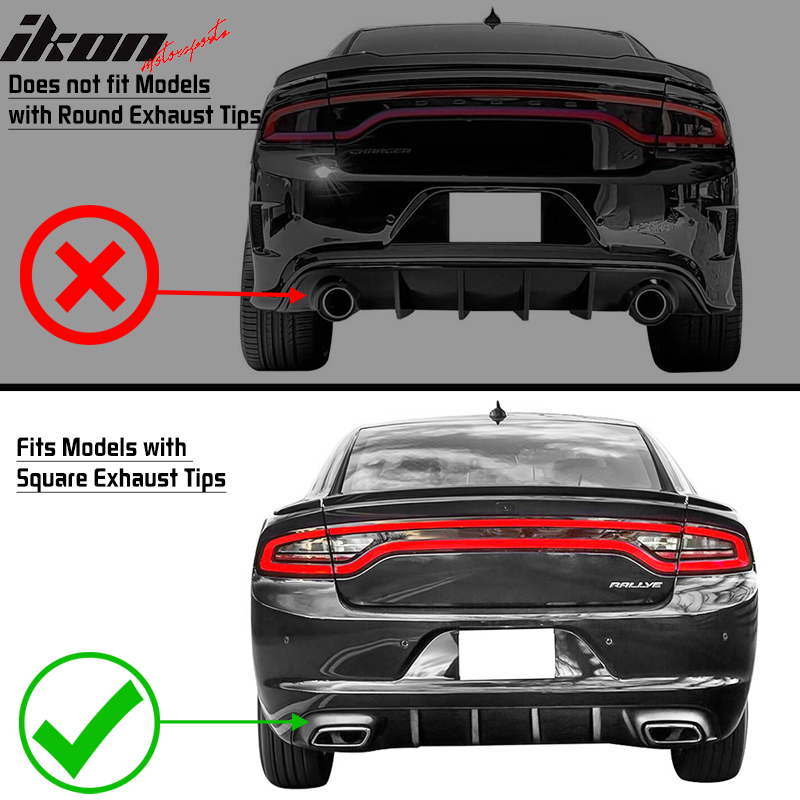 2015-2024 Dodge Charger V2 Style Rear Diffuser Bumper Lip PP