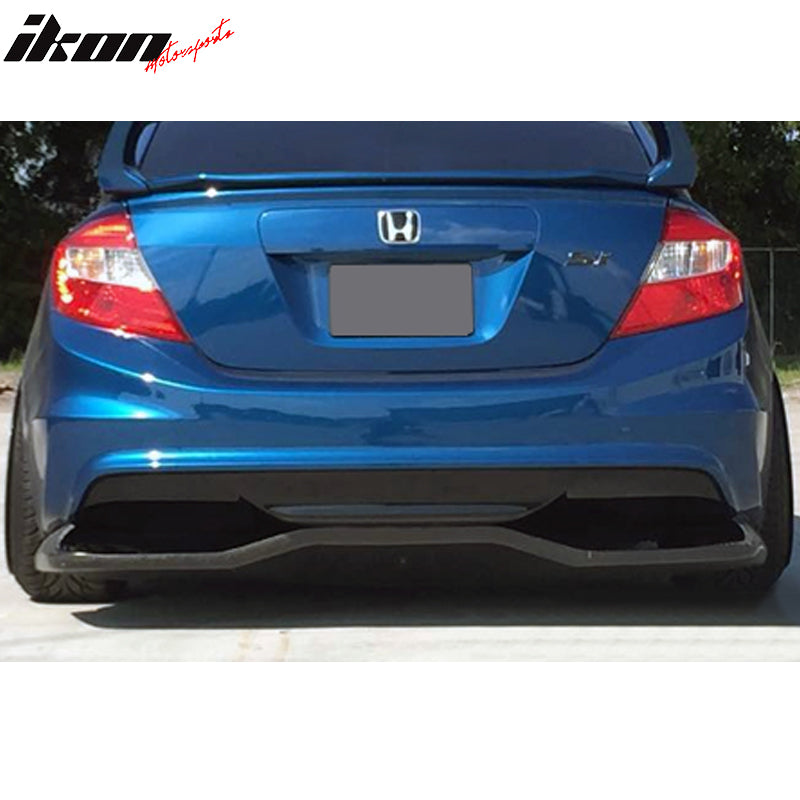 Universal Fitment VTX Style Unpainted Black Rear Bumper Diffuser FRP
