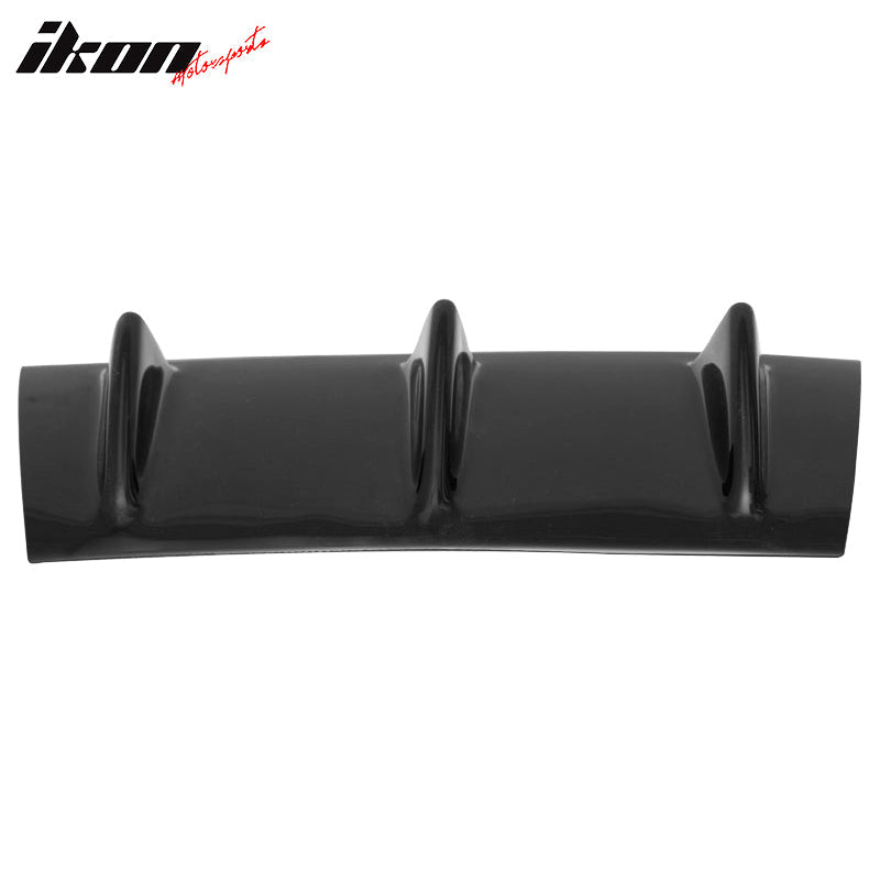 Universal 14"x6" 3 Fins Gloss Black Rear Bumper Diffuser ABS
