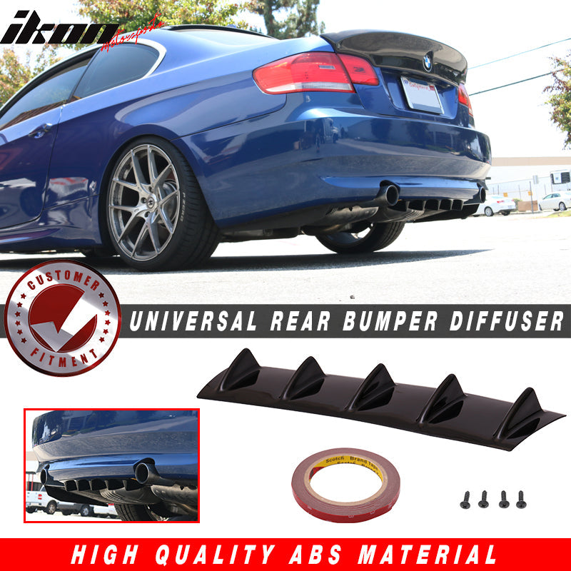 23" x 6" Universal Rear Bumper Diffuser Lip 5 Shark Fins Under