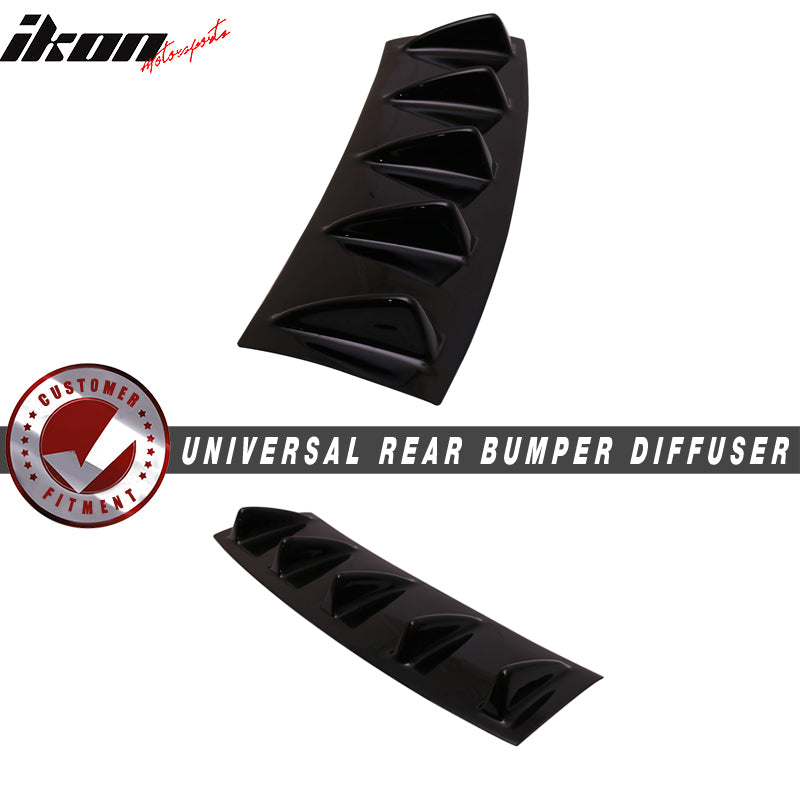 2012-2016 Tesla Model 3 5 Fins Gloss Black Rear Bumper Diffuser ABS