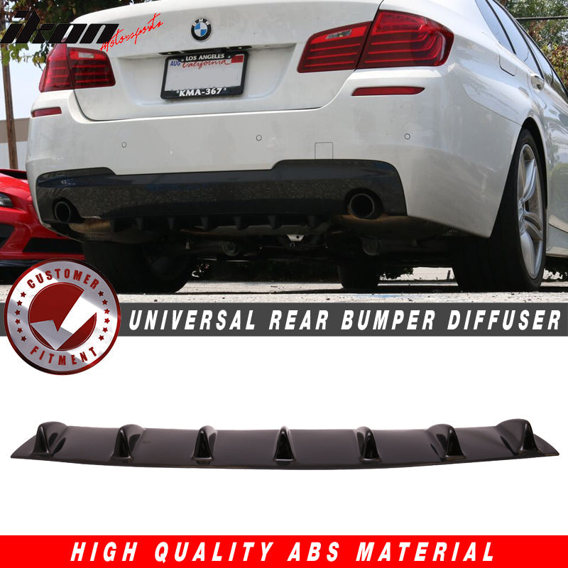 33" x 6" Universal Rear Bumper Diffuser Lip 7 Shark Fins Under