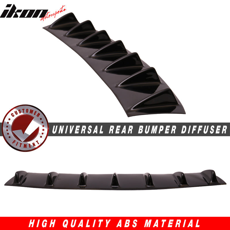 33" x 6" Universal Rear Bumper Diffuser Lip 7 Shark Fins Under