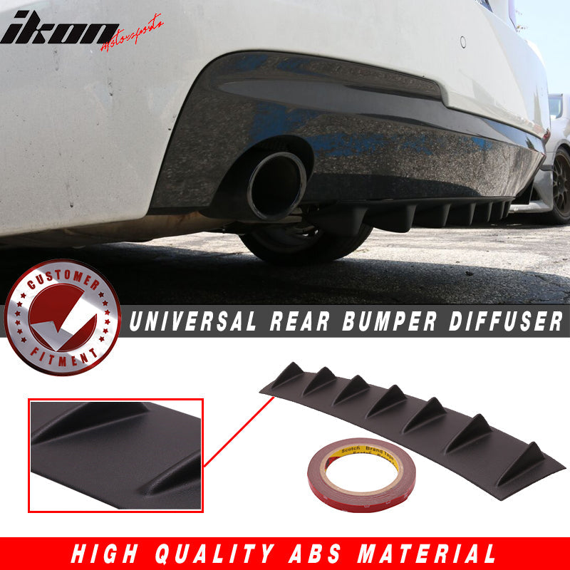 33" x 6" Universal Rear Bumper Diffuser Lip 7 Shark Fins Under
