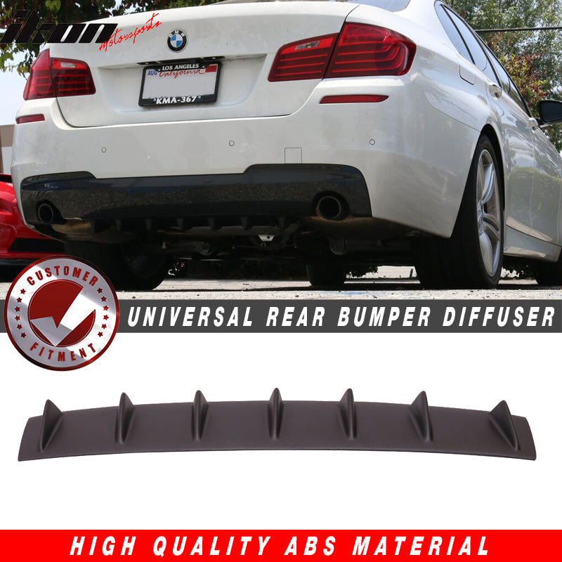 33" x 6" Universal Rear Bumper Diffuser Lip 7 Shark Fins Under