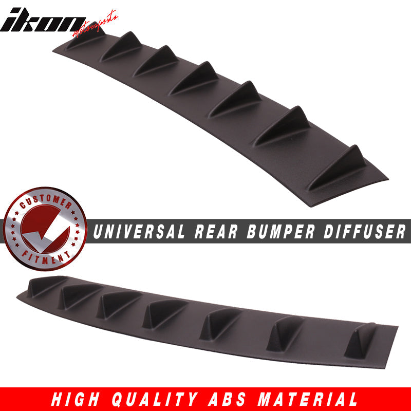 33" x 6" Universal Rear Bumper Diffuser Lip 7 Shark Fins Under