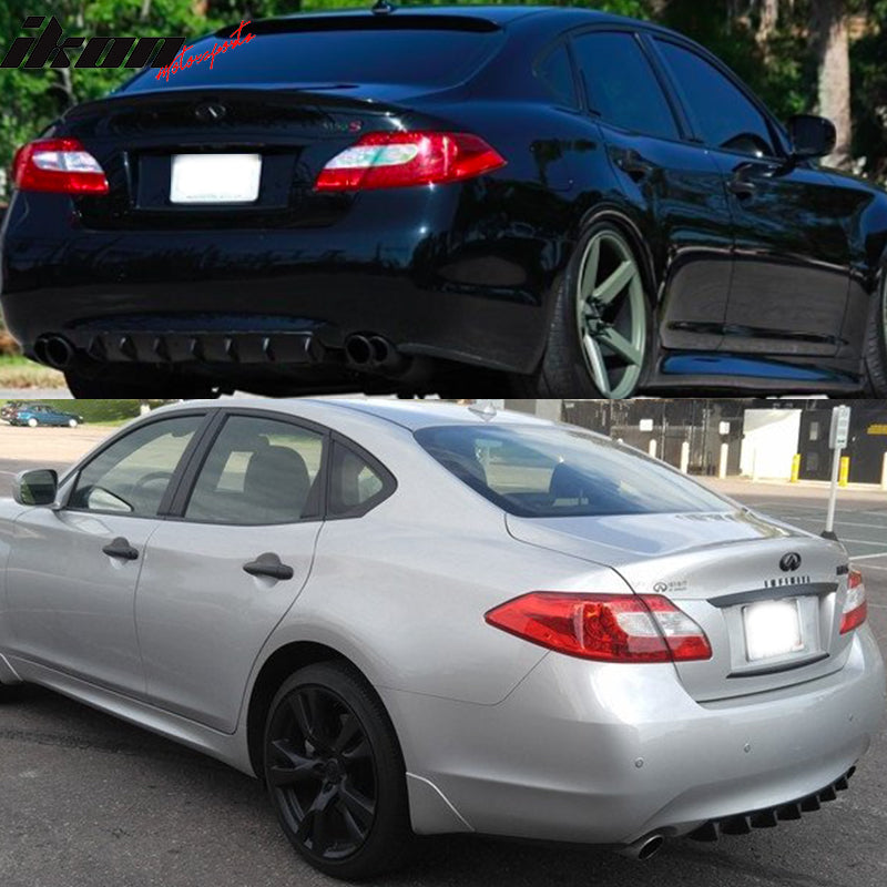Infiniti G35 M25 M37 Sedan 7Fins Gloss Black Rear Bumper Diffuser ABS