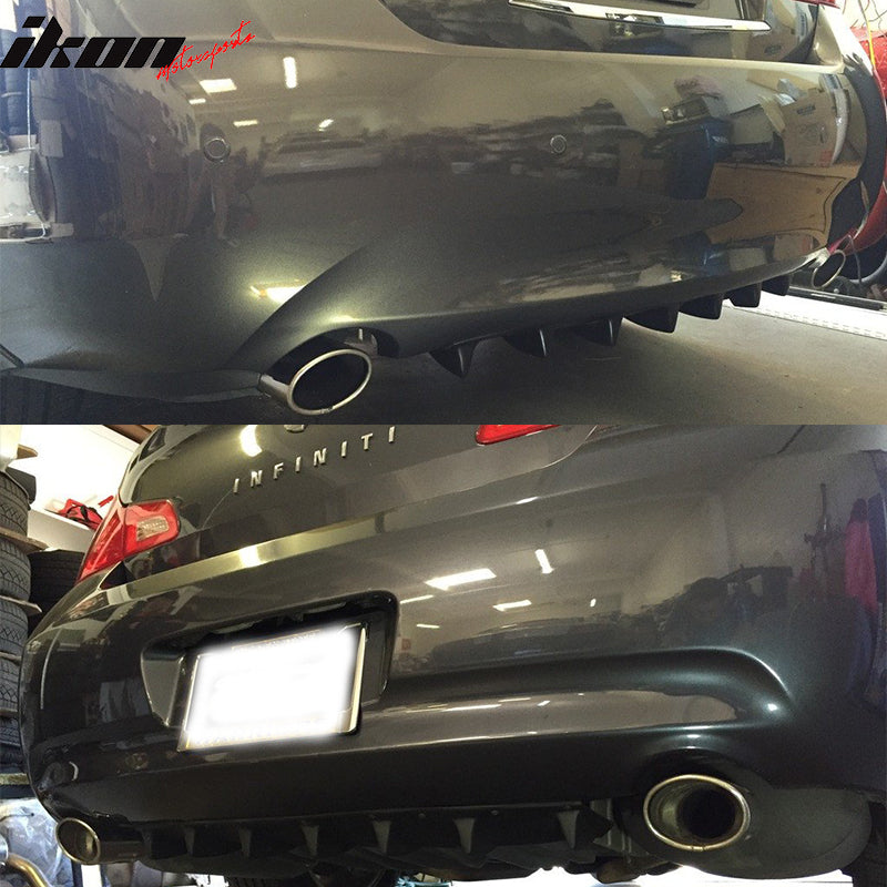 Infiniti G35 M25 M37 Sedan 7Fins Gloss Black Rear Bumper Diffuser ABS