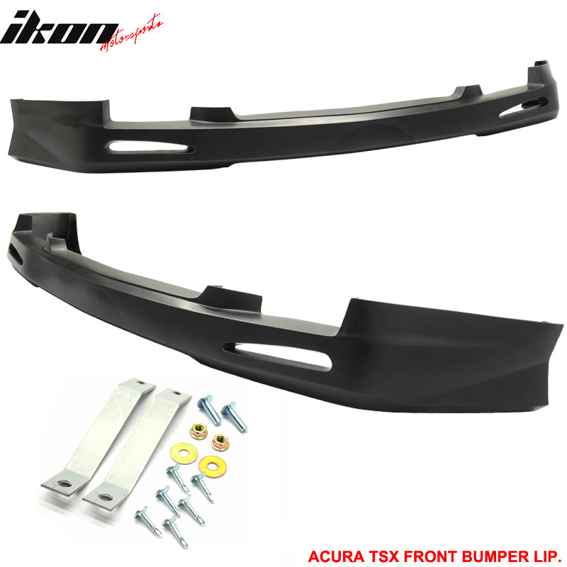 2004-2005 Acura TSX 4DR JDM Style Unpainted Black Front Bumper Lip PU