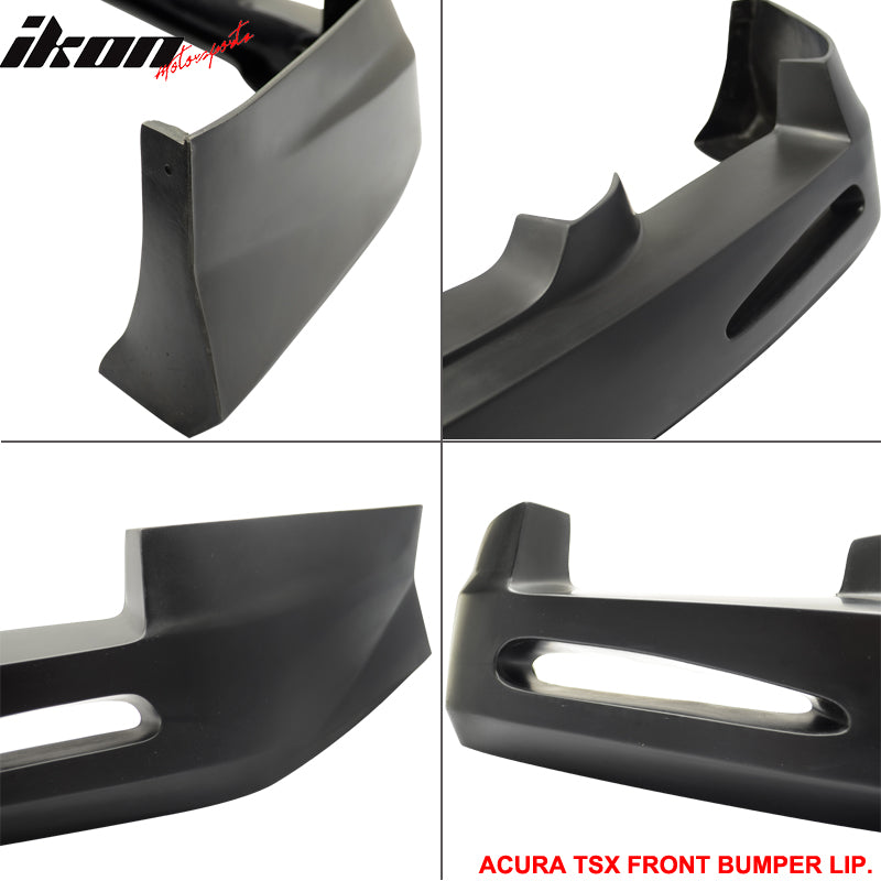 2004-2005 Acura TSX 4DR JDM Style Unpainted Black Front Bumper Lip PU