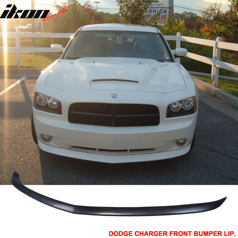 Fits 06-10 Dodge Charger Front Bumper Lip + Rear Auto Spoiler