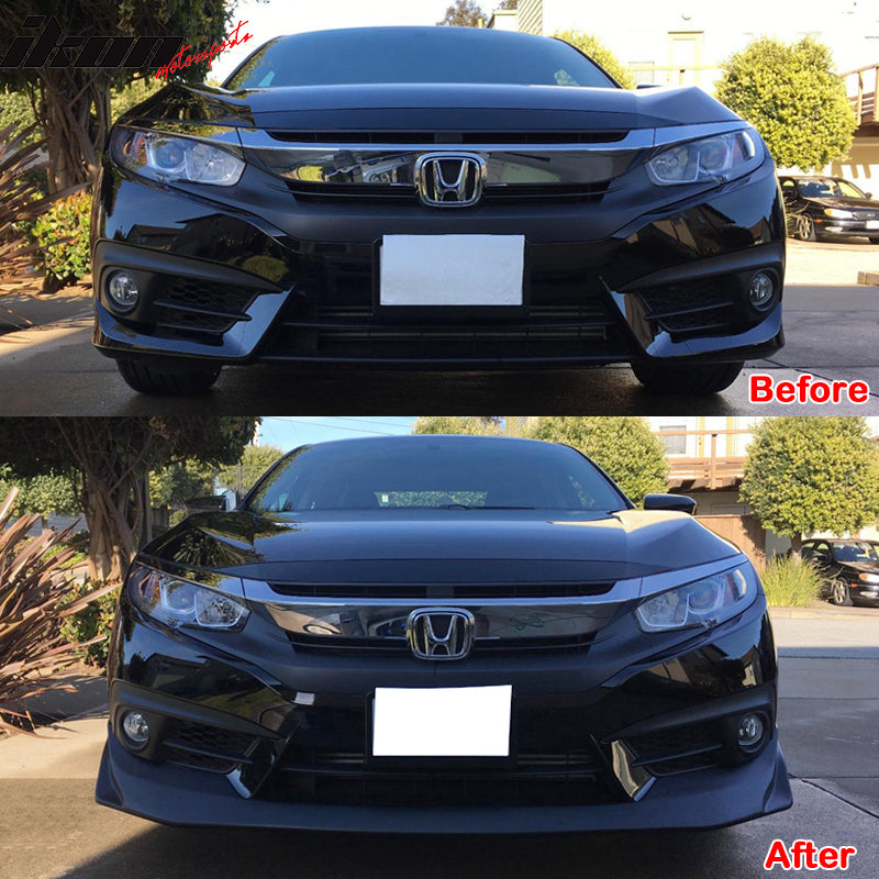 2016-2018 Honda Civic 2dr Sedan JS Racing Front Bumper Lip Spoiler PU