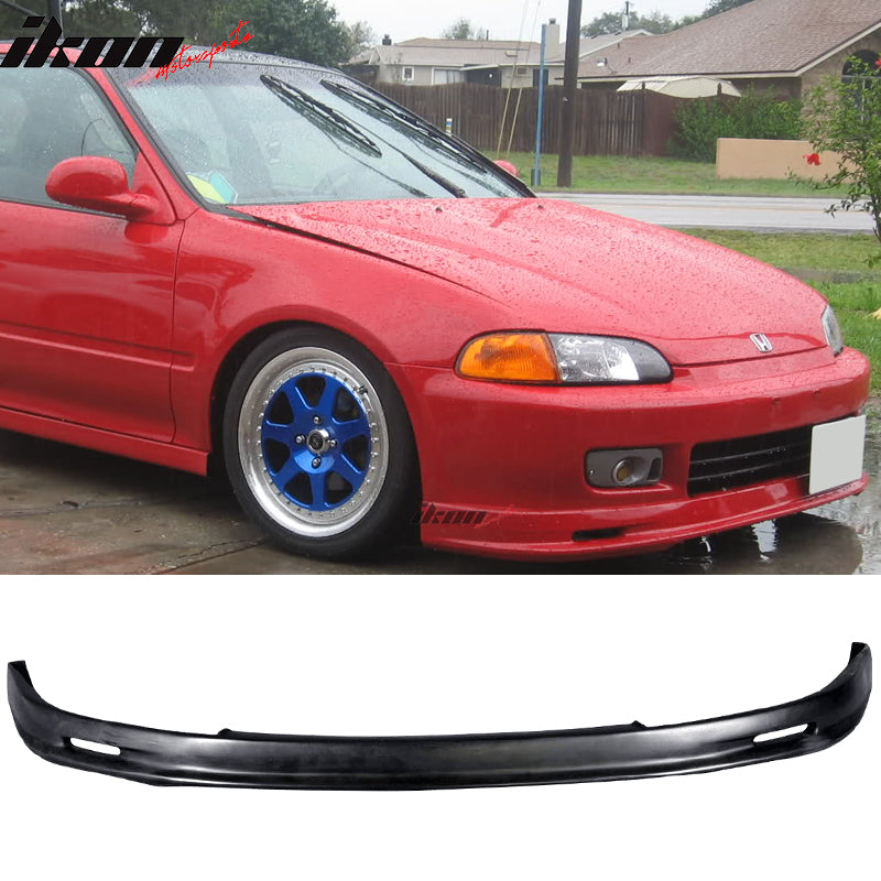 Fits 92-95 Honda Civic EG Mugen Front Bumper Lip + Window Visors