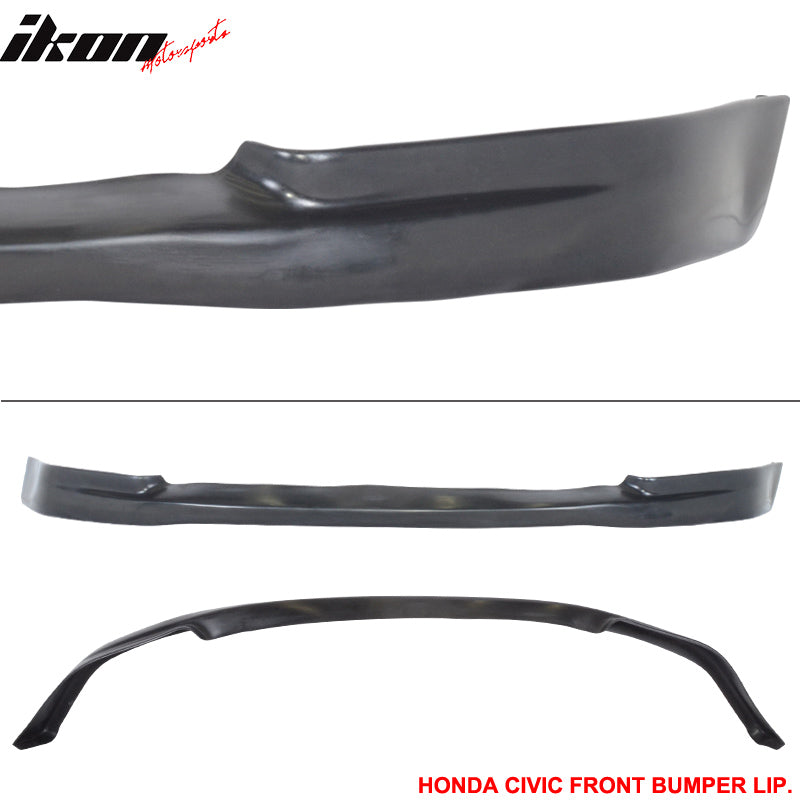 Fits 96-98 Civic 2/CTR Front Bumper Lip + 2PC Rear Bumper Lip Spats