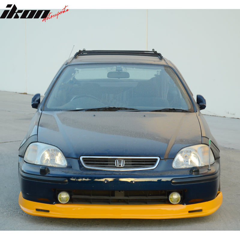 1996-1998 Honda Civic Mugen Style Painted Orange Front Bumper Lip PU