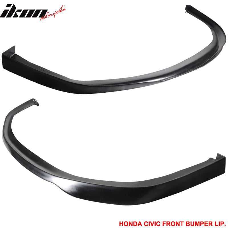 Fits Civic 96-98 3Dr SIR Front + Rear Bumper Lip Spoiler Black PU
