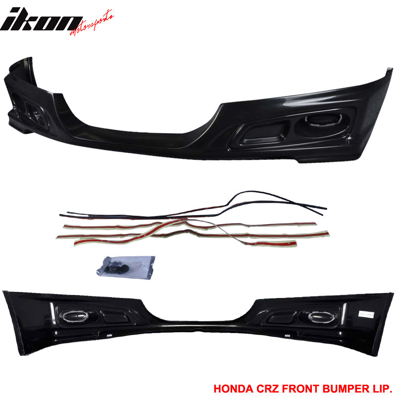 2011-2012 Honda CRZ CR-Z Mugen Front Bumper Lip 2Dr & Fog Covers ABS