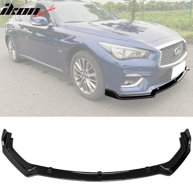 2018-2022 Infiniti Q50 Base Front Bumper Lip Chin Spoiler PP 3PC