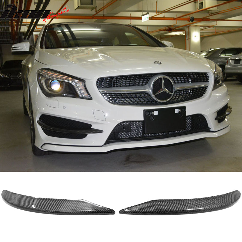 2013-2016 Benz C117 CLA Class Carbon Fiber Front Bumper Lip Aprons