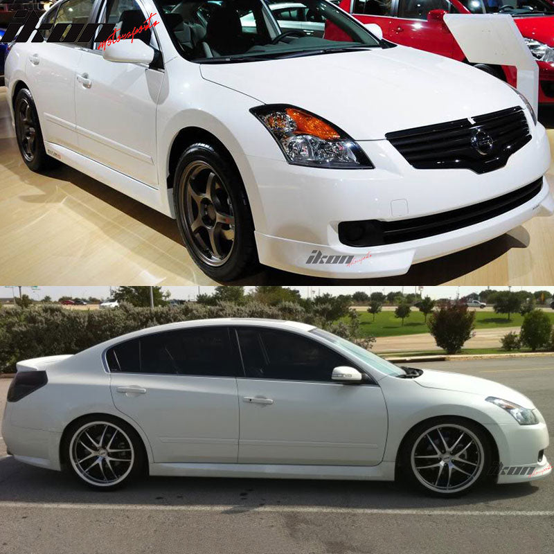 2007-2009 Nissan Altima N Style Unpainted Black Front Bumper Lip PU