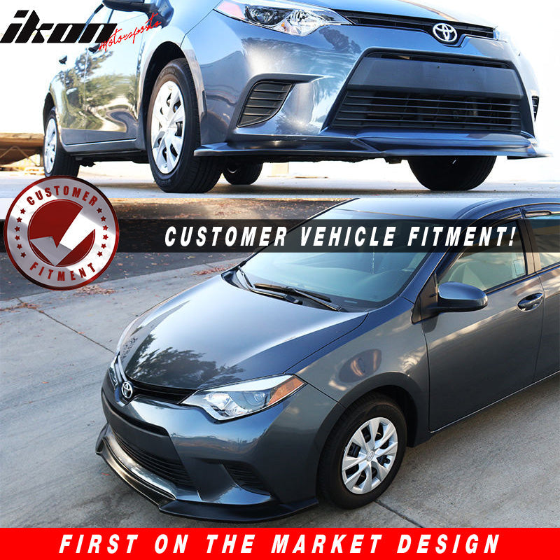 2014-2016 Corolla L-LE GT Style Front Bumper Lip Chin Spoiler PU