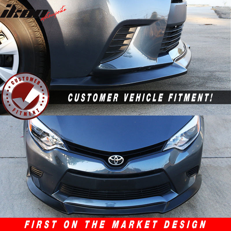 2014-2016 Corolla L-LE GT Style Front Bumper Lip Chin Spoiler PU