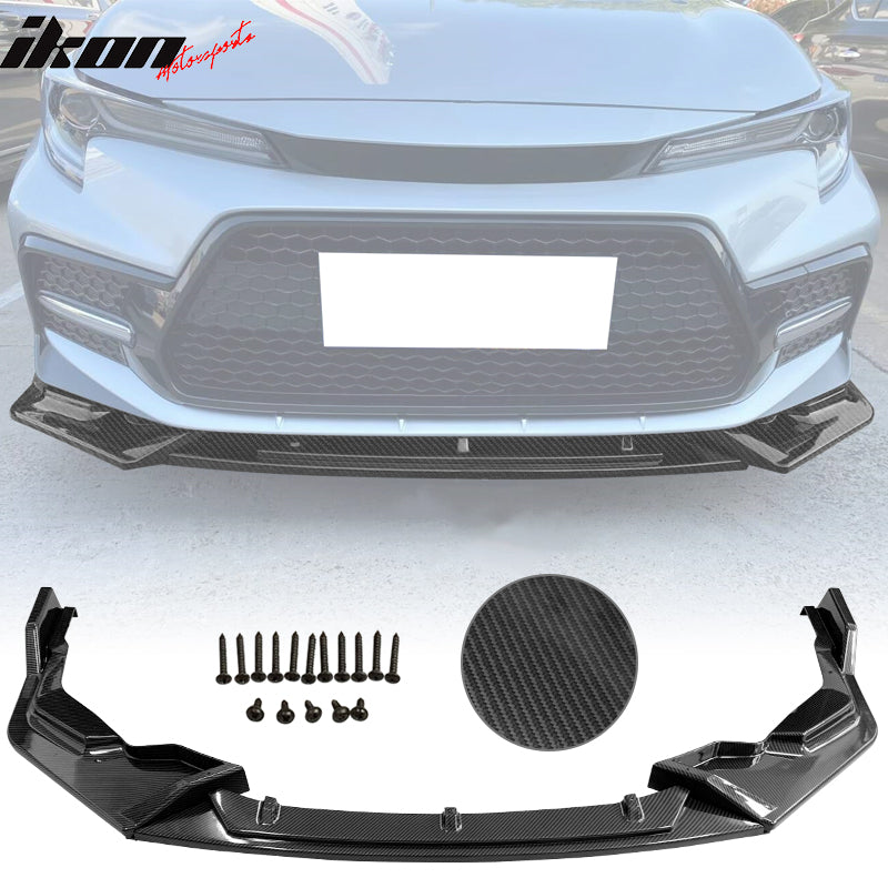 2020-2022 Toyota Corolla SE XSE C Style Front Bumper Lip PP 3PC