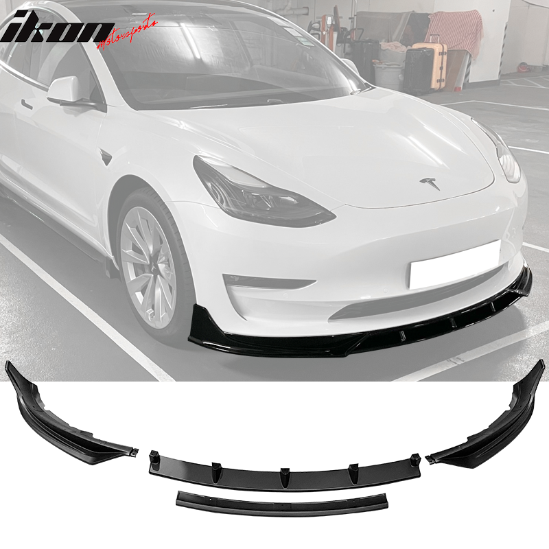 2017-2023 Tesla Model 3 4PC Front Bumper Lip Spoiler