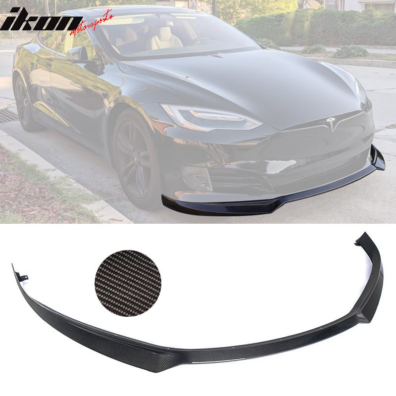 2017-2020 Tesla Model S IKON Style Front Bumper Lip Carbon Fiber